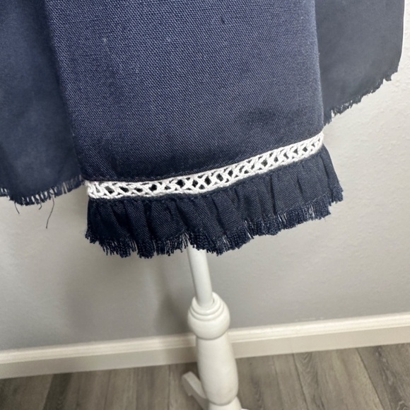 NWT DG2 Diane Gilman Navy blue Blouse Large - Picture 5 of 8